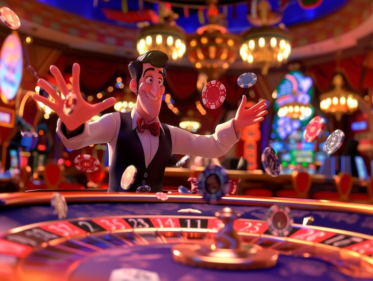 Studio live dealer Asia Gaming dengan kamera multi-sudut di platform metro slot