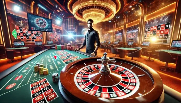Studio Sic Bo live dealer dengan tiga dadu dan dealer profesional di metro slot